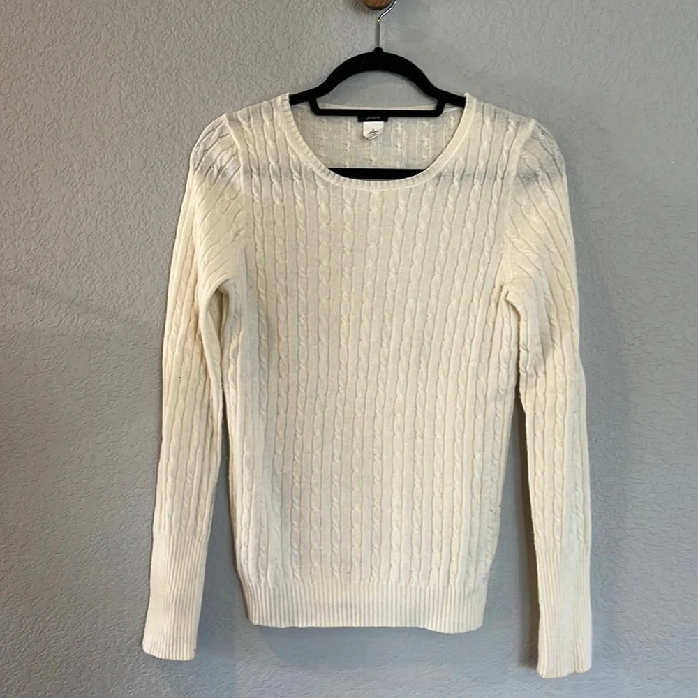 J.Crew. M. Cream cable sweater.